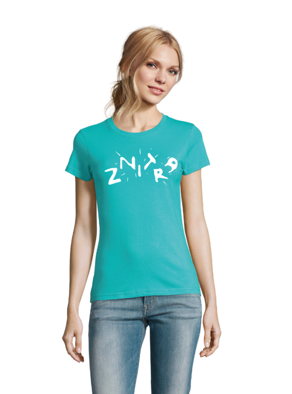 woman tshirt turquoise color front