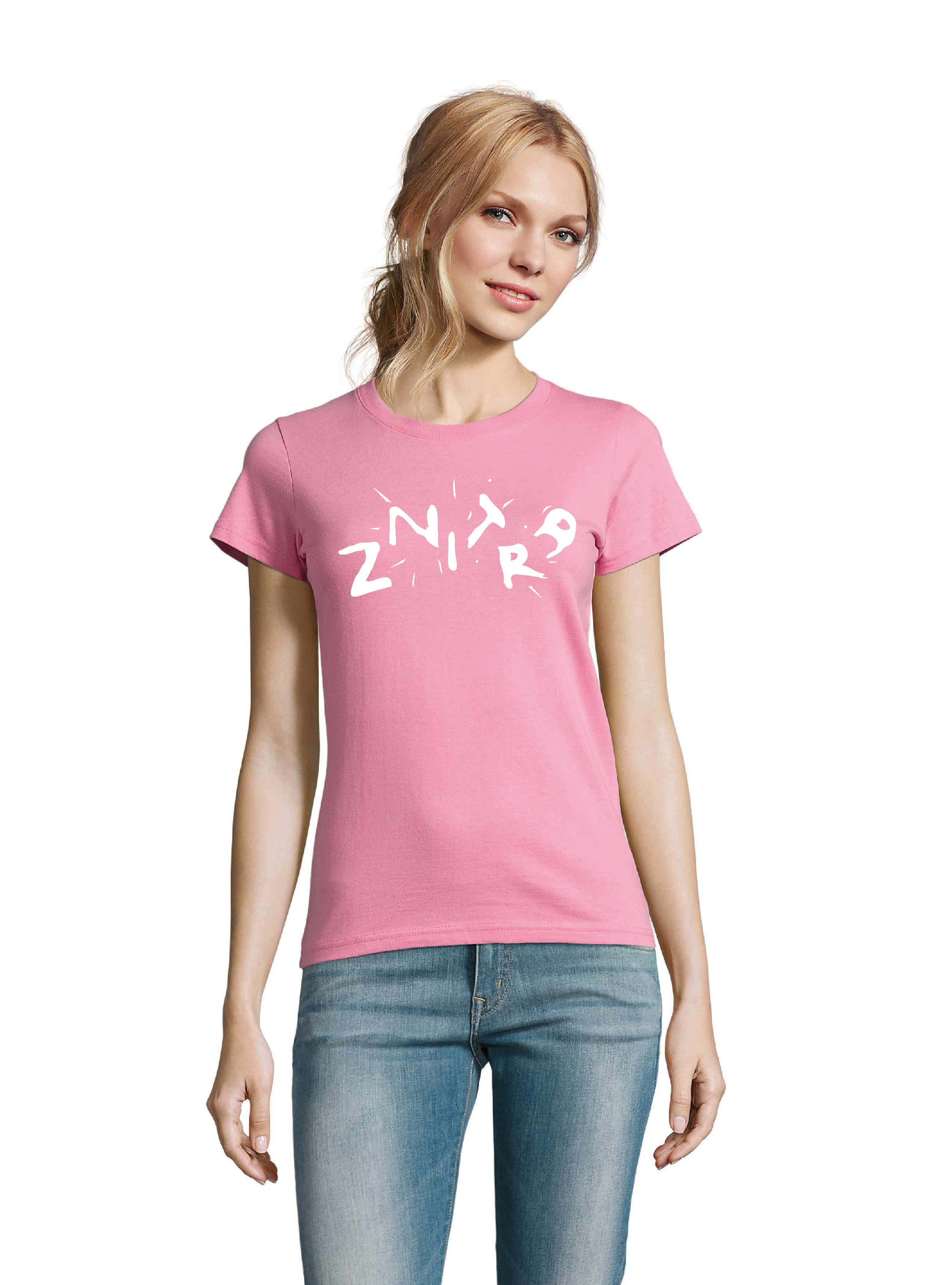woman tshirt orchid color front