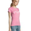woman tshirt orchid color side